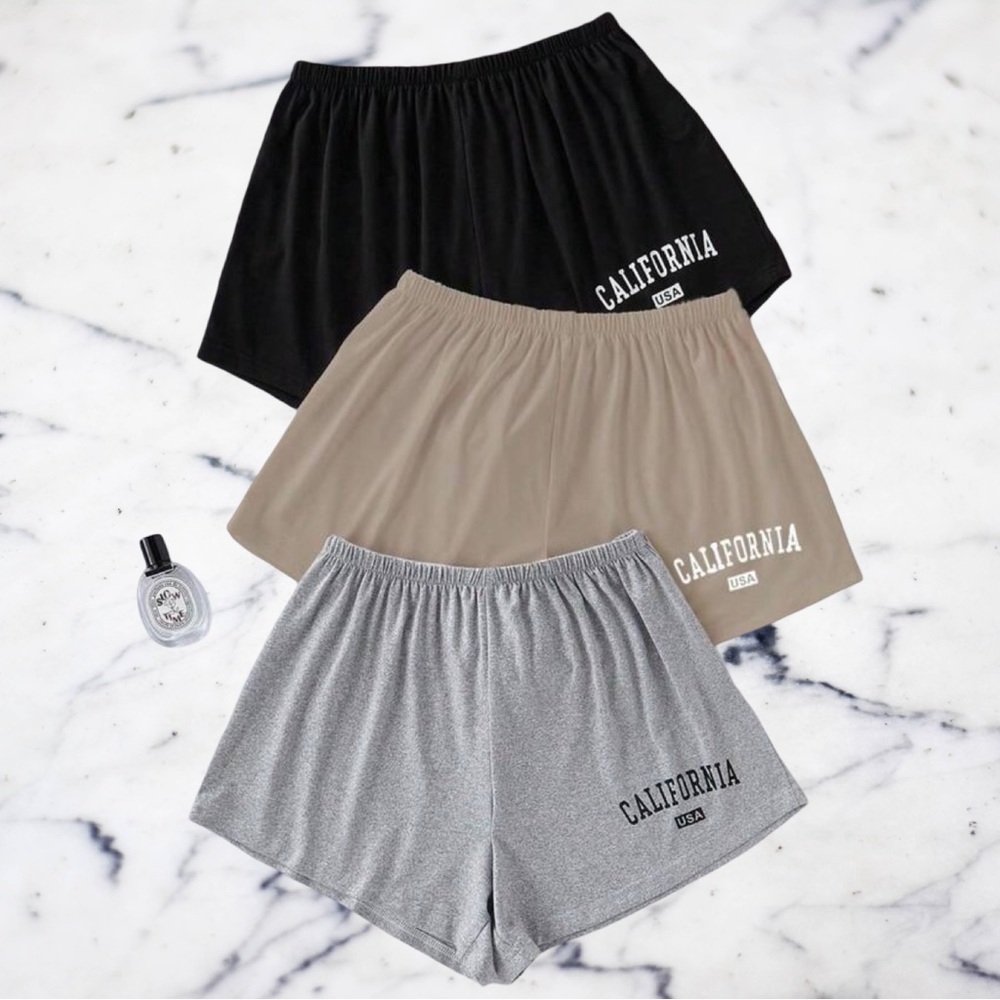 California USA Graphic Women’s Lounge Shorts 3 piece set